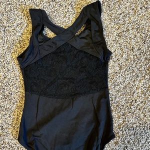 Danz N Motion Black Leotard - Back Lace - Kids size 8-10